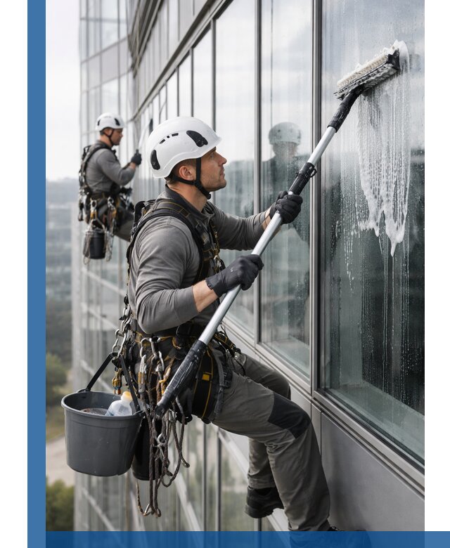 Высотная мойка сплошного остекления с выездом в Таре