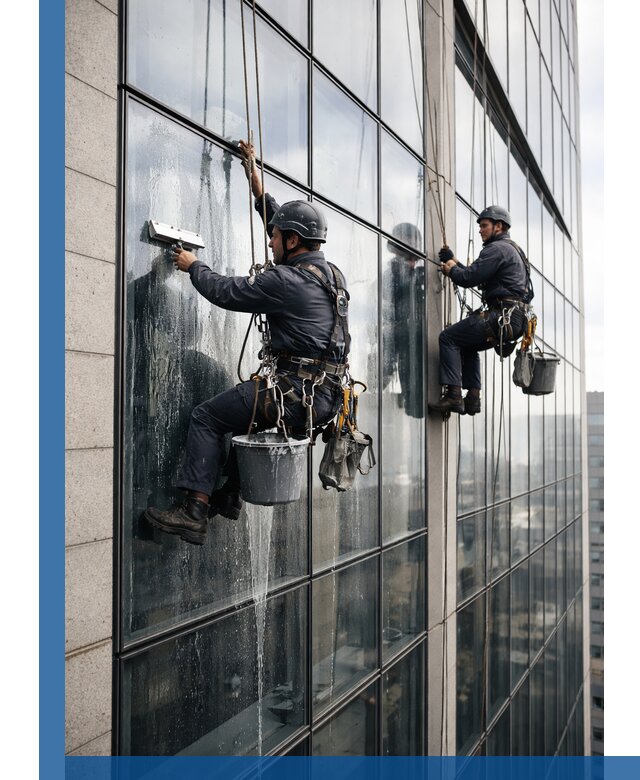 Профессиональная мойка стеклянных фасадов зданий в Таре