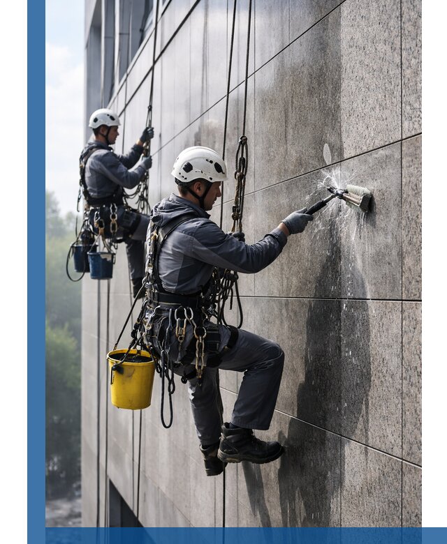 Профессиональная мойка фасада из керамогранита в Таре