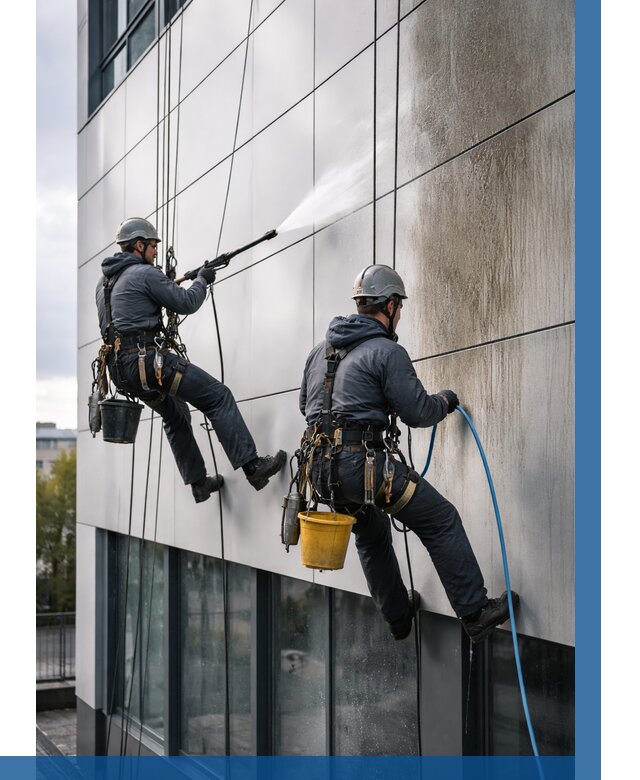 Мойка фасада из композита в Таре по цене от 309 р. | ВЫСОТНИК-Тар