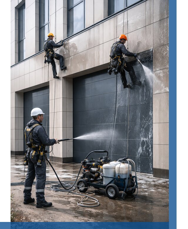 Послестроительная мойка фасада в Таре от 309 р. | ВЫСОТНИК-Тар