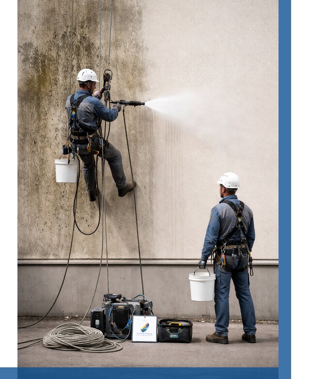 Очистка фасада от плесени в Таре от 309 р. | ВЫСОТНИК-Тар