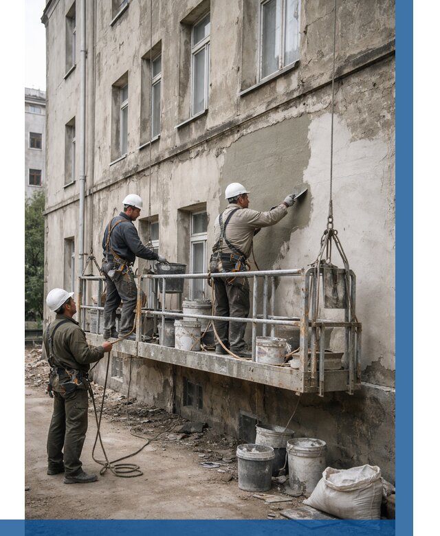 Капитальный ремонт фасада в Таре от 4321 р. | ВЫСОТНИК-Тар