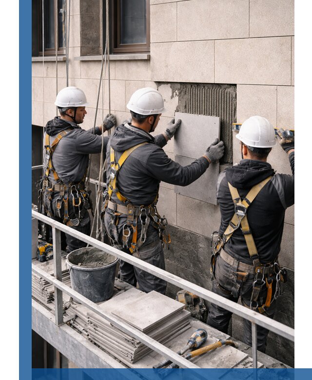 Ремонт облицовки фасада плиткой в Таре с гарантией