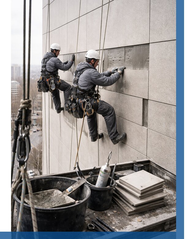 Ремонт фасада из керамогранита в Таре от 2572 р. | ВЫСОТНИК-Тар