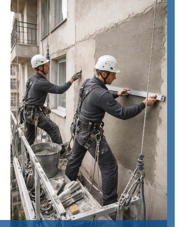 Штукатурка фасада на высоте в Таре от 926 р. | ВЫСОТНИК-Тар