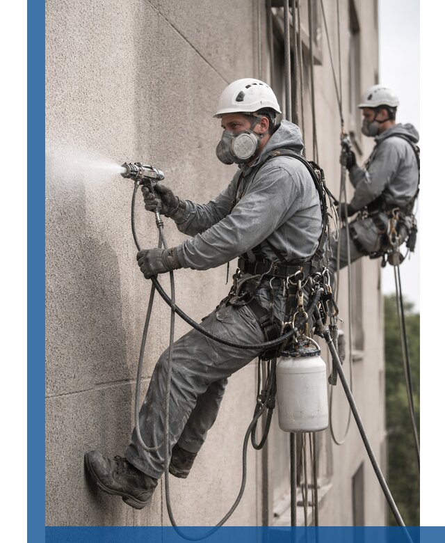 Безвоздушная покраска фасадов зданий в Таре профессионально