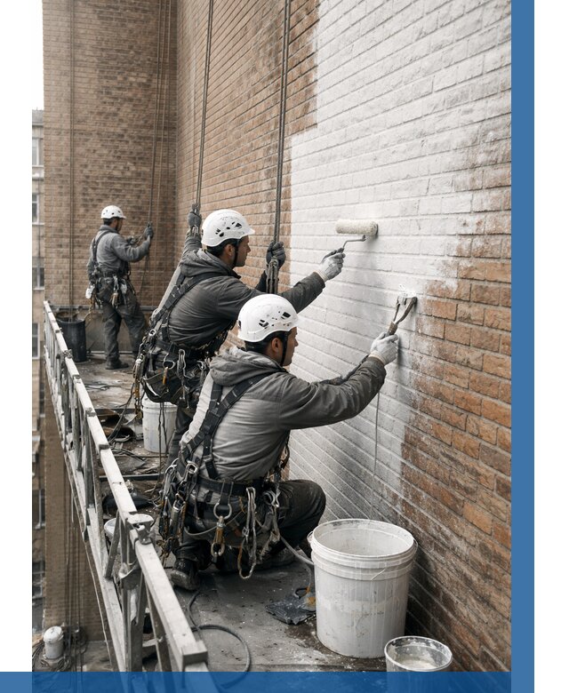 Покраска кирпичного фасада в Таре от 360 р. | ВЫСОТНИК-Тар