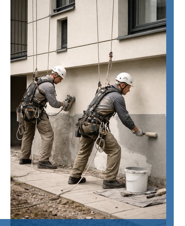 Окраска цоколя здания в Таре от 463 р. под ключ | ВЫСОТНИК-Тар