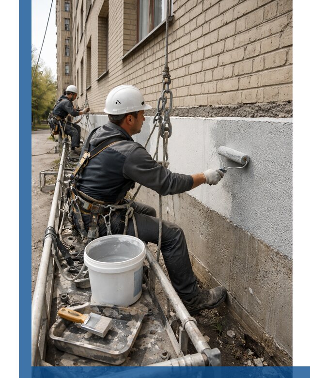Окраска цоколя здания в Таре профессионально и надежно