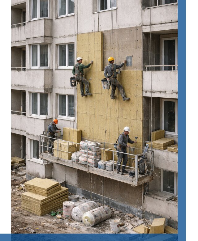 Утепление фасада минватой в Таре от 1543 р. | ВЫСОТНИК-Тар