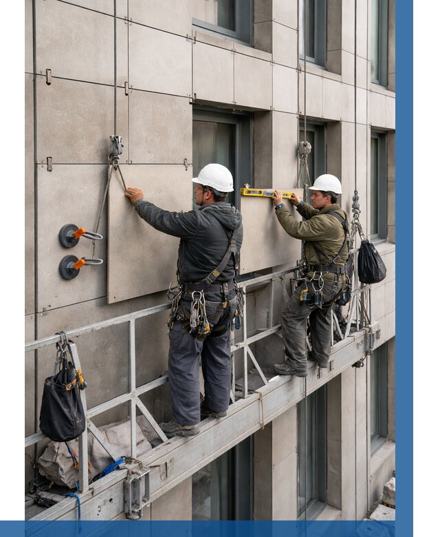 Монтаж керамогранита на фасад в Таре от 2572 р. | ВЫСОТНИК-Тар