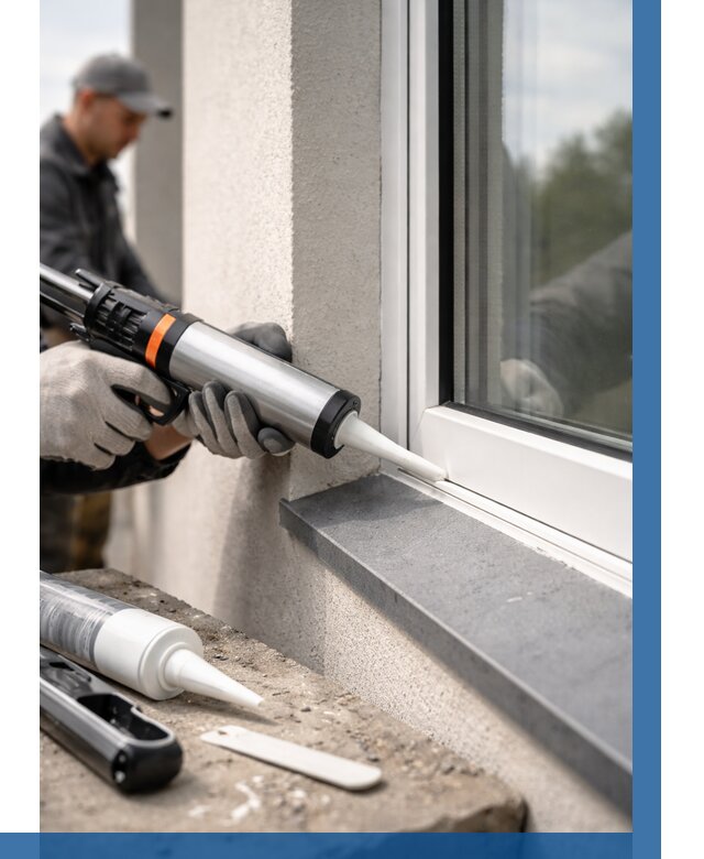 Герметизация монтажных швов окон в Таре от 669 р. | ВЫСОТНИК-Тар