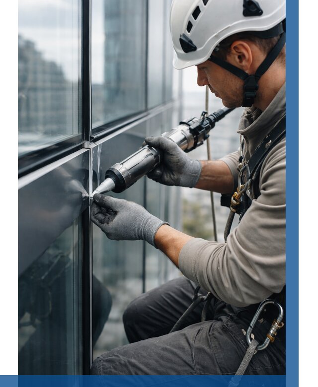 Герметизация стыков витража в Таре от 1235 р. | ВЫСОТНИК-Тар