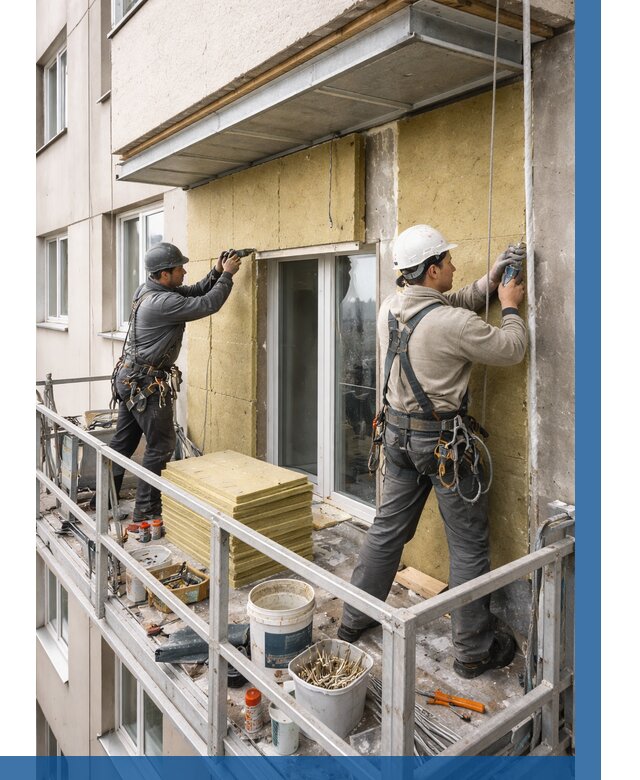 Утепление балкона снаружи в Таре от 1646 р. под ключ ВЫСОТНИК-Тар