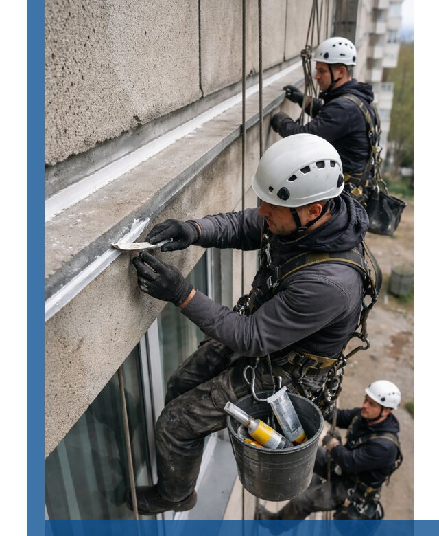 Герметизация примыкания балкона в Таре под ключ с гарантией