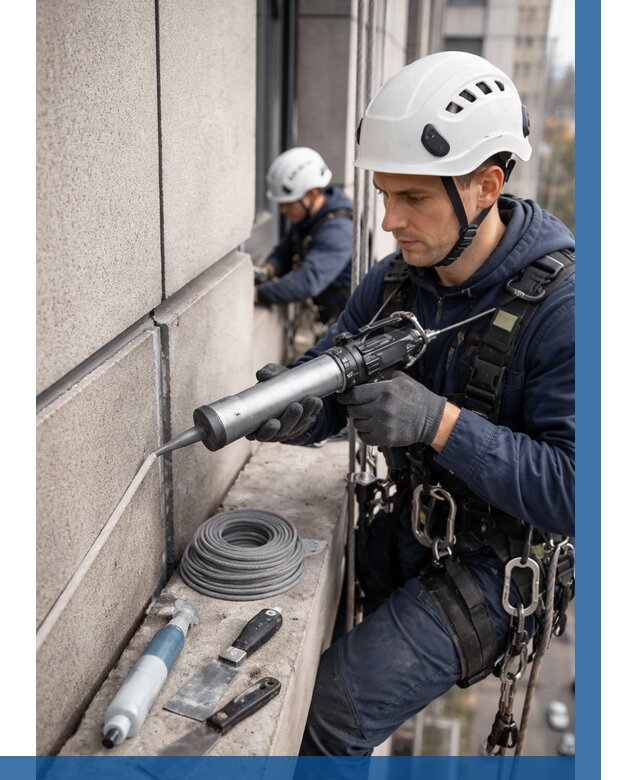 Герметизация деформационных швов фасада в Таре от 720 | ВЫСОТНИК-Тар