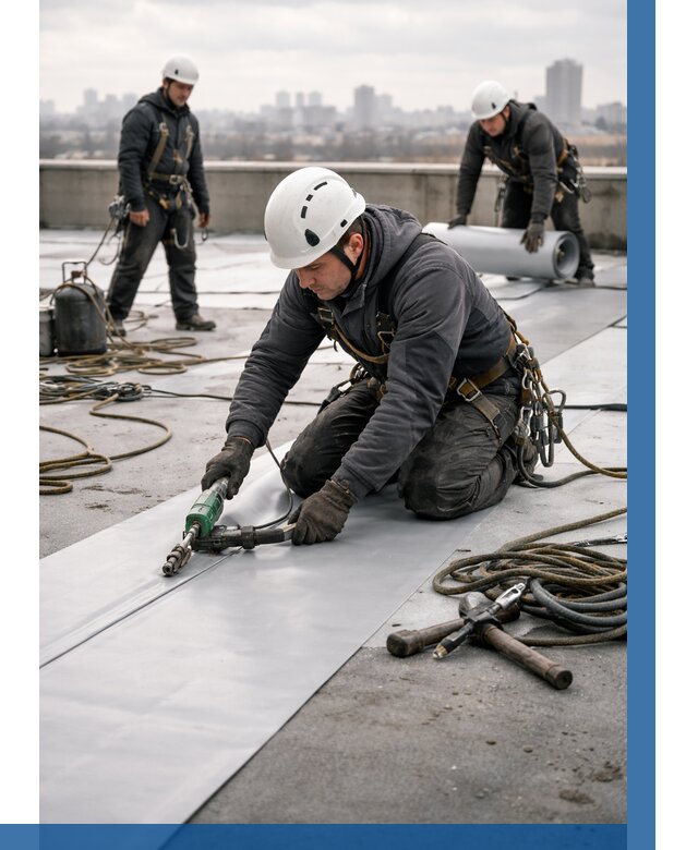 Ремонт мембранной кровли в Таре от 1852 р./м2 | ВЫСОТНИК-Тар