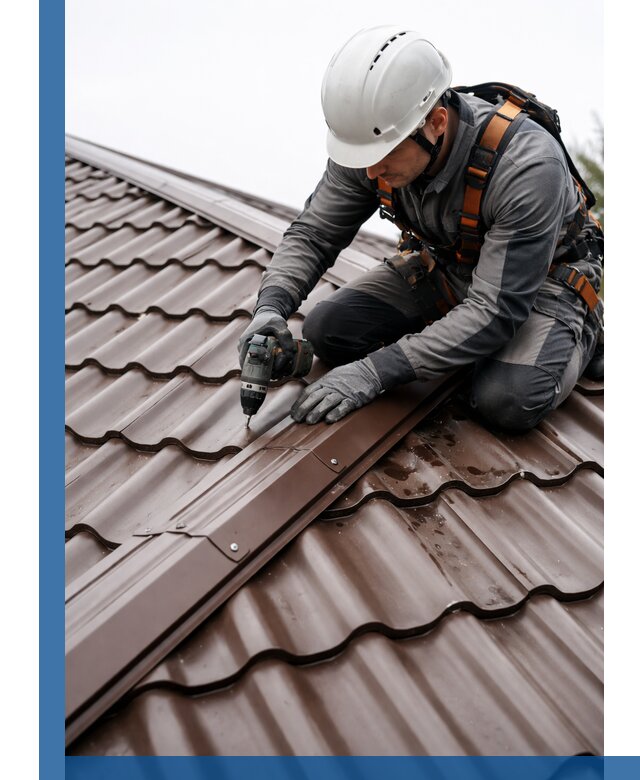 Ремонт металлочерепицы на крыше в Таре профессионально