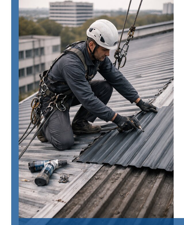 Ремонт профнастила на кровле в Таре, работы под ключ