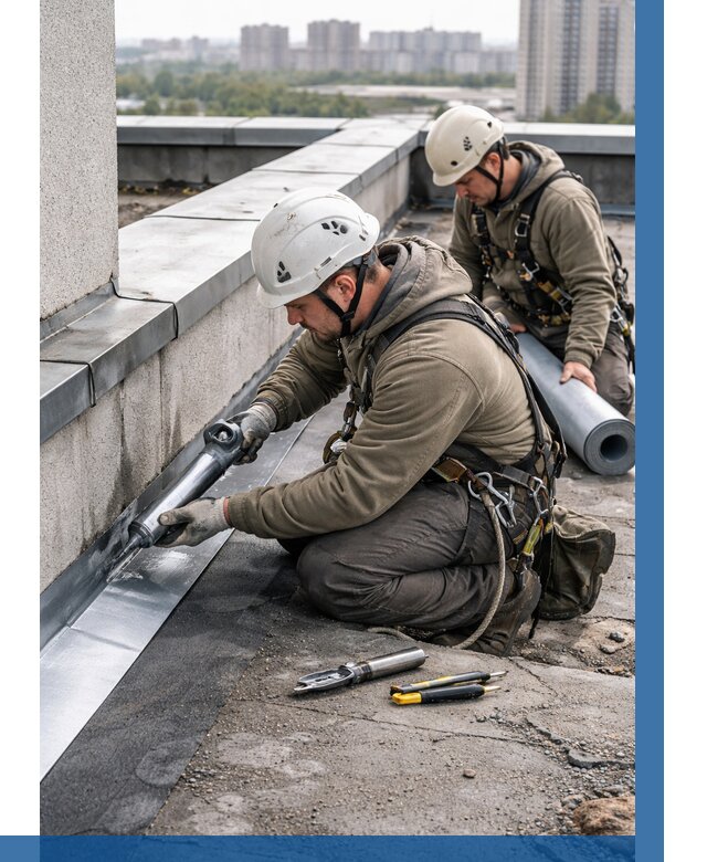 Ремонт кровельных примыканий в Таре от 1235 р. | ВЫСОТНИК-Тар