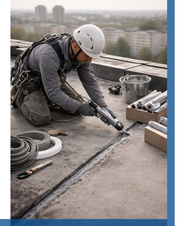 Герметизация швов кровли в Таре от 463 р./м2 | ВЫСОТНИК-Тар