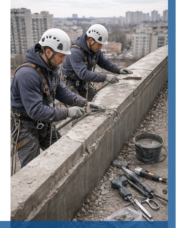 Ремонт парапета на кровле в Таре от 1543 р. | ВЫСОТНИК-Тар