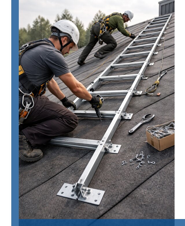 Профессиональный монтаж кровельной лестницы в Таре под ключ