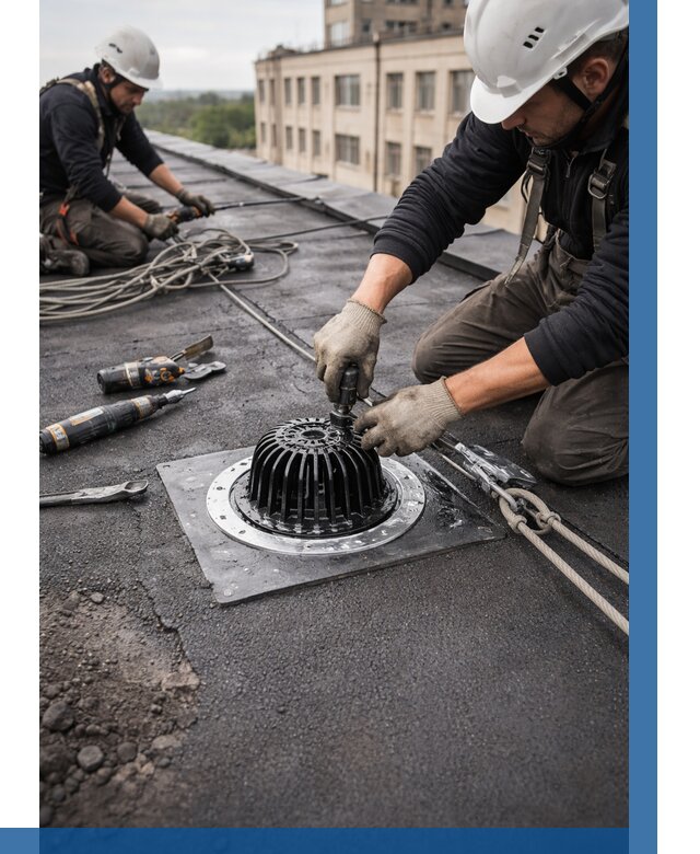 Установка водосточных воронок в Таре цена от 3601 р. | ВЫСОТНИК-Тар