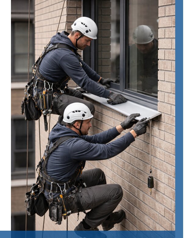 Монтаж оконных отливов под ключ в Таре от 3601 р. | ВЫСОТНИК-Тар