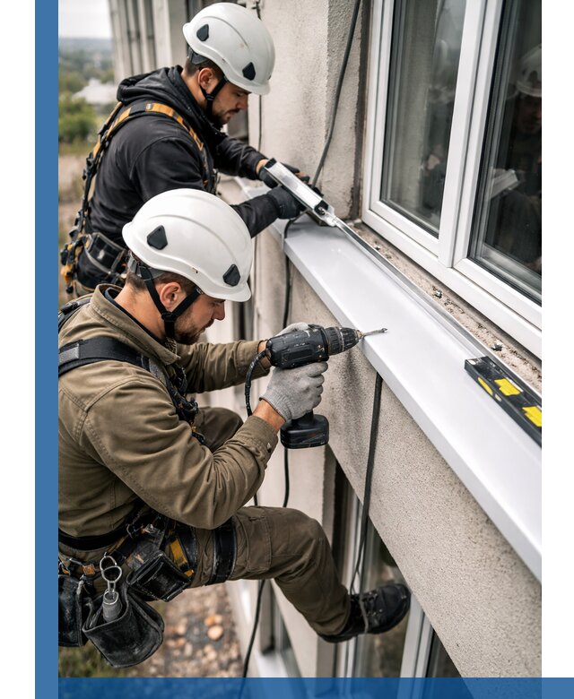 Профессиональный монтаж оконных отливов и отведения воды в Таре