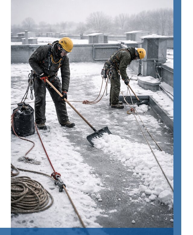 Очистка крыши от снега в Таре от 7716 р. | ВЫСОТНИК-Тар