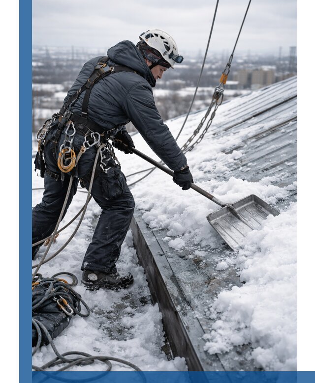 Профессиональная очистка кровли от снега и наледи в Таре