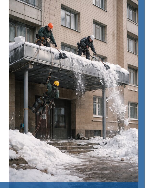 Очистка козырьков от снега в Таре от 3601 р. | ВЫСОТНИК-Тар