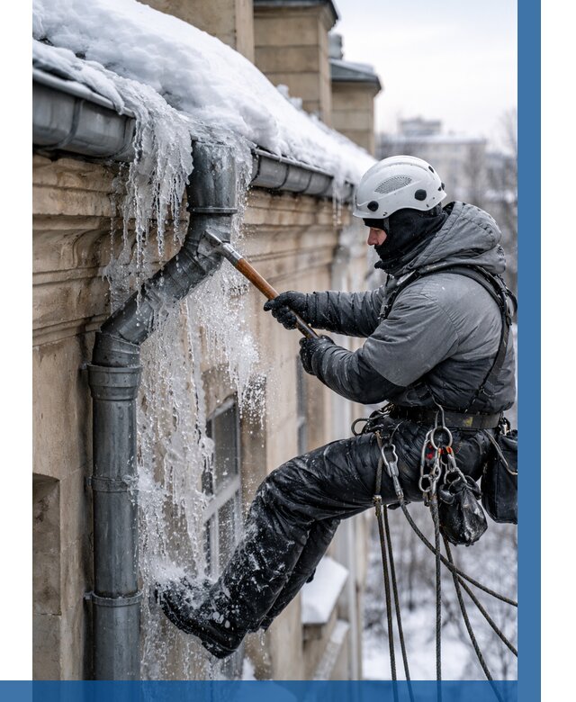 Очистка водостоков от льда в Таре от 3601 р. | ВЫСОТНИК-Тар