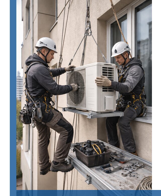 Перенос внешнего блока кондиционера в Таре с монтажом и крепежом