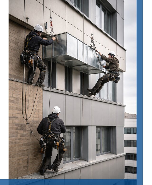 Монтаж воздуховодов на фасаде в Таре от 1543 р. | ВЫСОТНИК-Тар