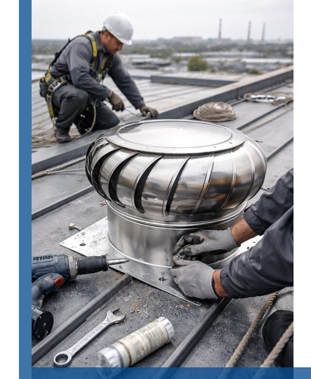 Установка дефлекторов на кровле в Таре профессионально