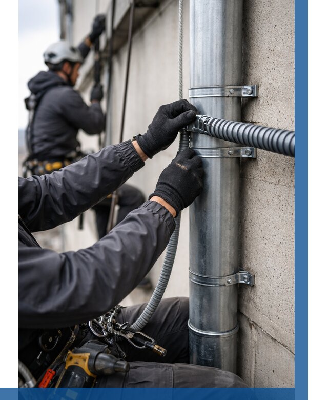 Монтаж гофры для кабеля в Таре от 309 р. | ВЫСОТНИК-Тар