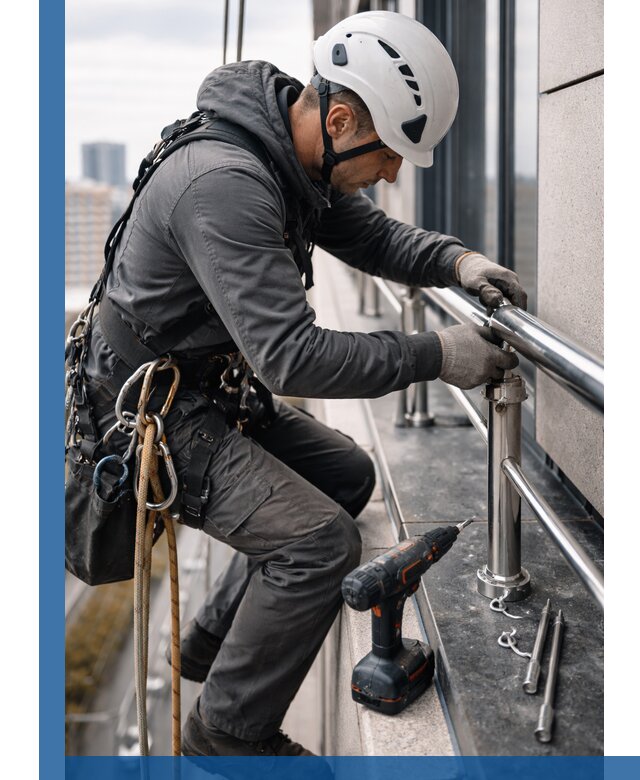 Монтаж ограждений на высоте в Таре для зданий и конструкций