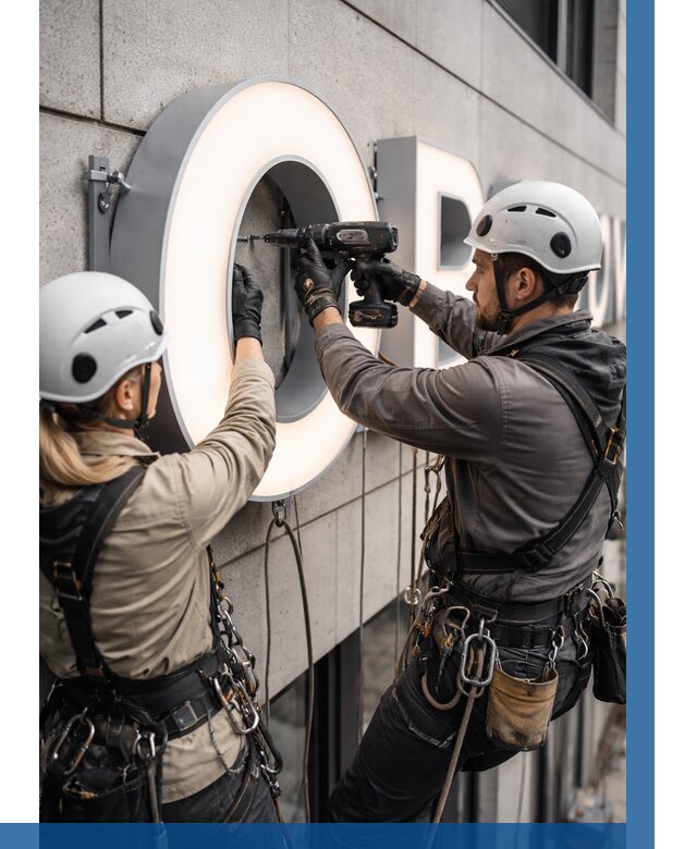 Монтаж световых букв в Таре от 3086 р. под ключ ВЫСОТНИК-Тар