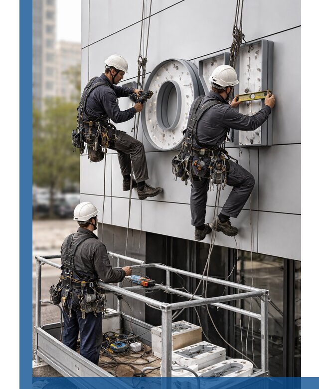 Профессиональный монтаж световых букв в Таре под ключ
