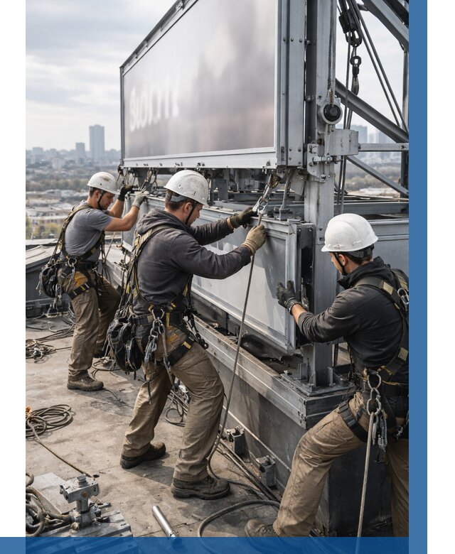 Монтаж крышной рекламной конструкции в Таре от 61728 р.|ВЫСОТНИК-Тар