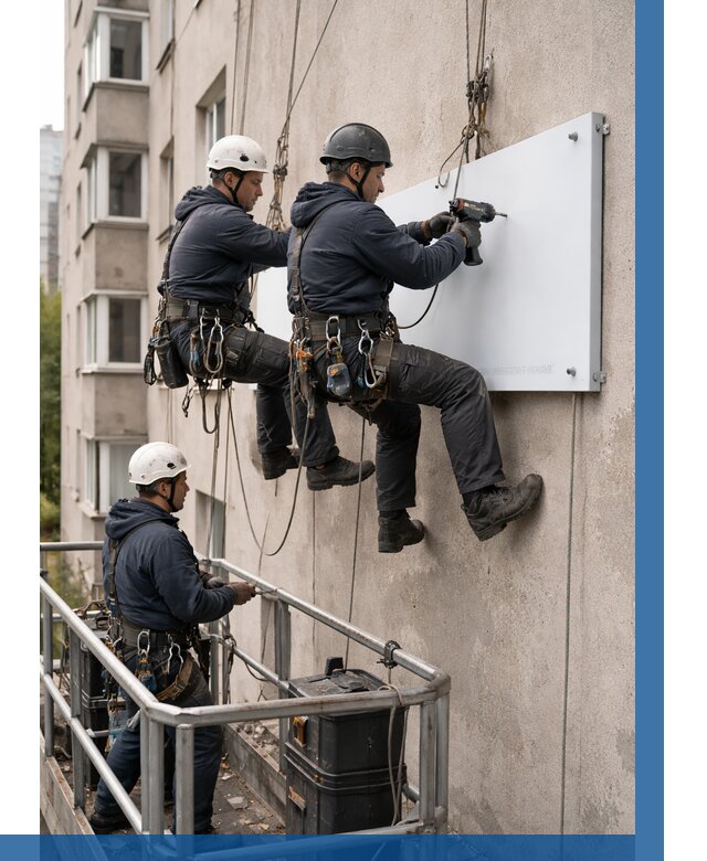 Монтаж табличек и указателей в Таре от 3601 р. | ВЫСОТНИК-Тар