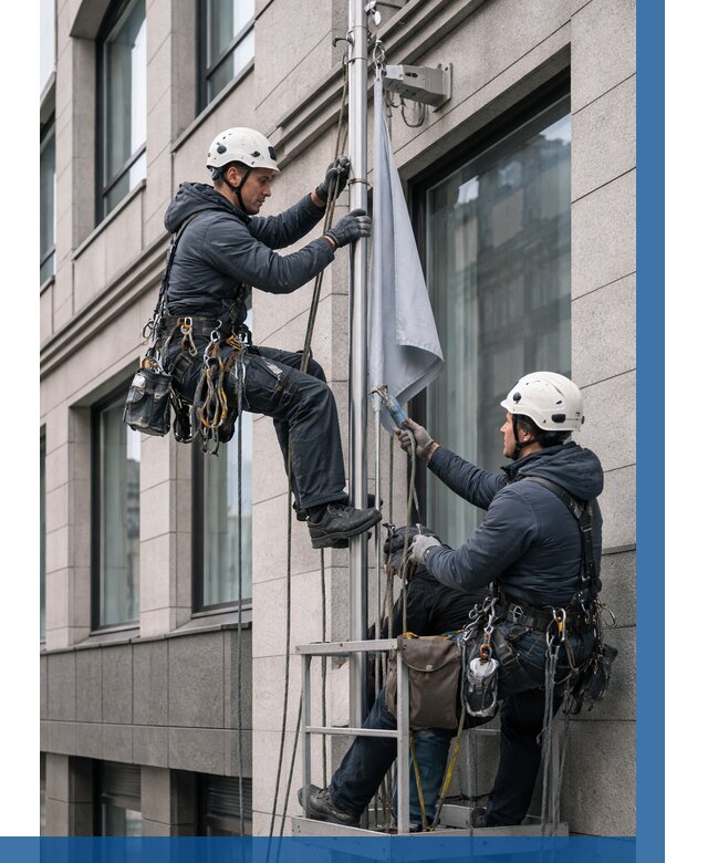 Установка флагов на фасаде в Таре от 4630 р. | ВЫСОТНИК-Тар