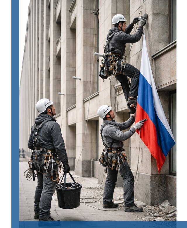 Профессиональная установка флагов на фасаде в Таре