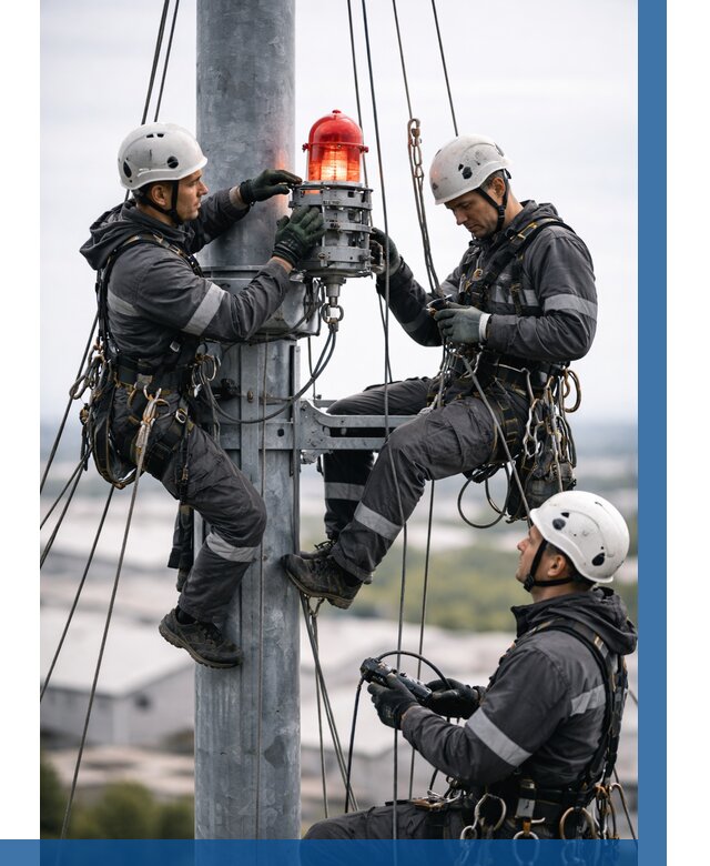 Монтаж заградительных огней в Таре от 8745 р. | ВЫСОТНИК-Тар