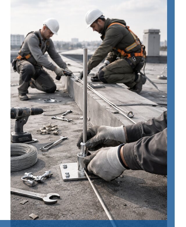 Монтаж молниезащиты на кровле в Таре цена от 25720 р. | ВЫСОТНИК-Тар