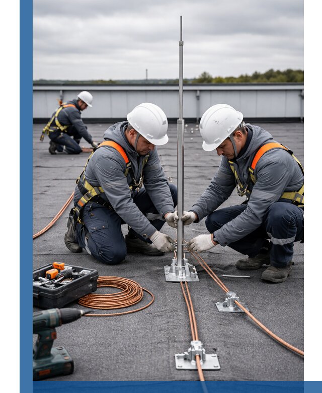 Монтаж молниезащиты на кровле в Таре под ключ с гарантией