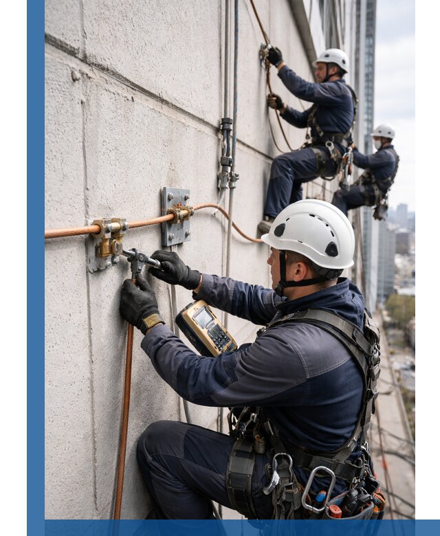 Монтаж системы заземления здания и молниезащиты в Таре